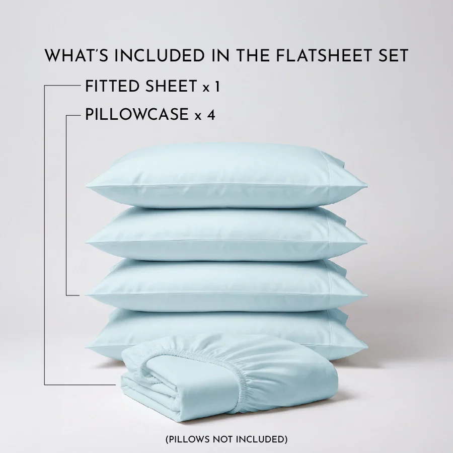 Fitted Bedsheet Set | 1000TC Solid | 100% Cotton Bedsheet + 4 Pillow Cases [Sizes: King Bedsheets & Queen/ Double Bedsheets] - Image 11