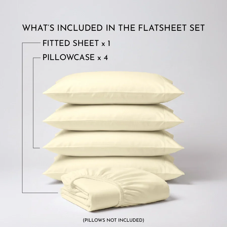 Fitted Bedsheet Set | 1000TC Solid | 100% Cotton Bedsheet + 4 Pillow Cases [Sizes: King Bedsheets & Queen/ Double Bedsheets] - Image 39