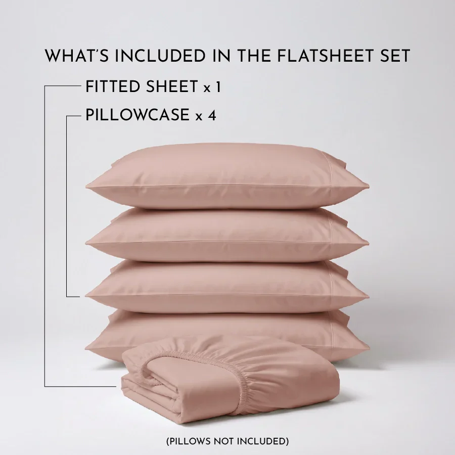 Fitted Bedsheet Set | 1000TC Solid | 100% Cotton Bedsheet + 4 Pillow Cases [Sizes: King Bedsheets & Queen/ Double Bedsheets] - Image 53