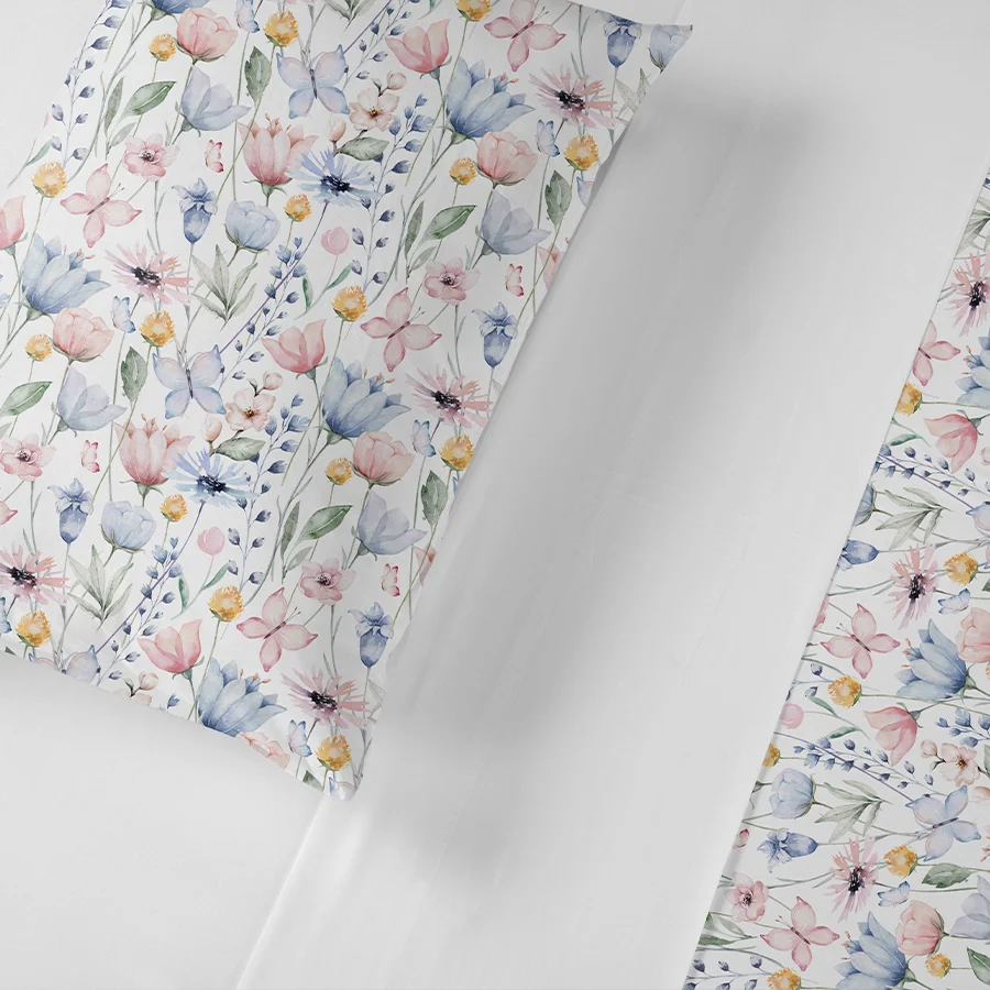 Bedsheet Set | Floral Mist | 100% Cotton King Size Bedsheet + 2 Pillow Cases - Image 4