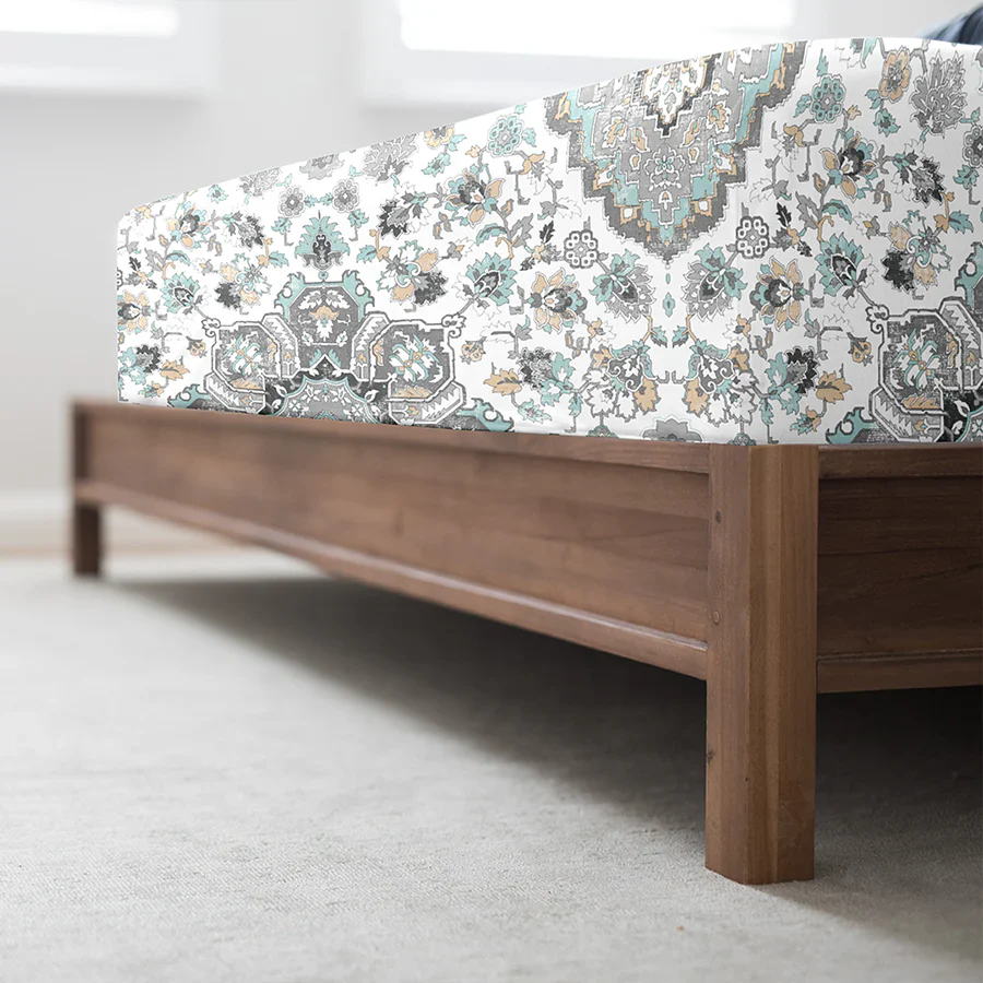 Fitted Bedsheet Set | Medallion Earth | 100% Cotton Bedsheet + 2 Pillow Cases [Sizes: King Bedsheets & Queen/ Double Bedsheets] - Image 2