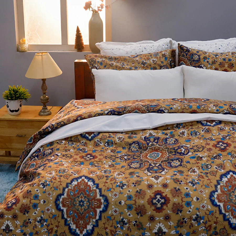 Bedsheet Set | Medallion Earth | 100% Cotton King Size Bedsheet + 2 Pillow Cases - Image 8