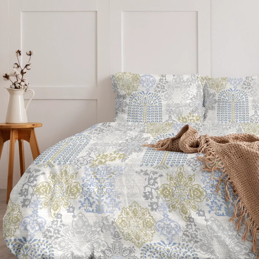 Pillow Cover | Pastel Brocade | 100% Cotton | Pack of 2 Pillow Cases - Image 4