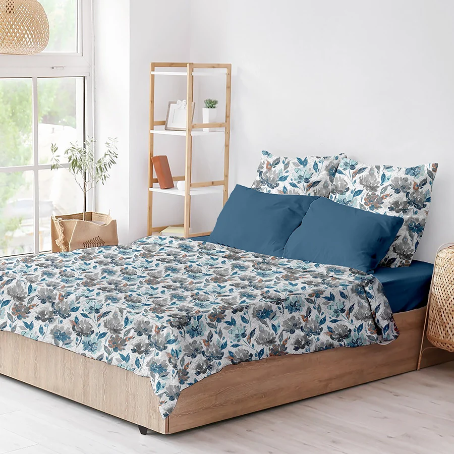 Bedsheet Set | Vintage Rustic Flowers | 100% Cotton King Size Bedsheet + 2 Pillow Cases - Image 8