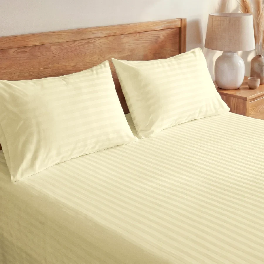 Bedsheet Set | Striped Luxe | 100% Cotton King Size Bedsheet + 2 Pillow Cases | 300TC - Image 30