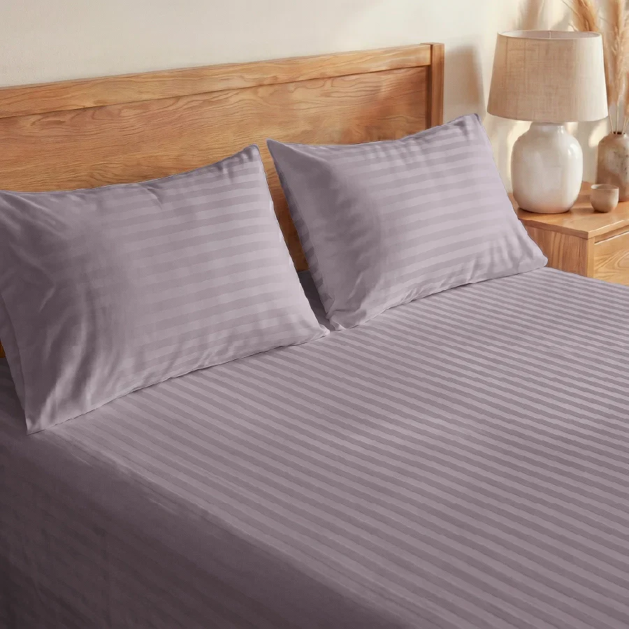 Bedsheet Set | Striped Luxe | 100% Cotton King Size Bedsheet + 2 Pillow Cases | 300TC - Image 44