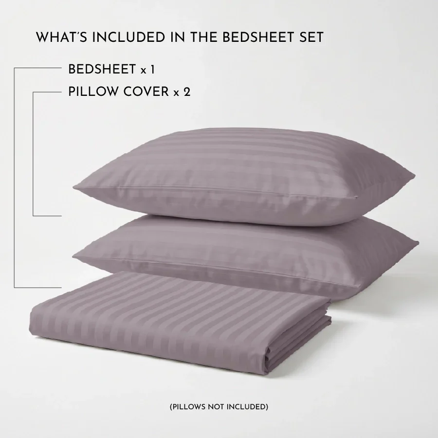 Bedsheet Set | Striped Luxe | 100% Cotton King Size Bedsheet + 2 Pillow Cases | 300TC - Image 46