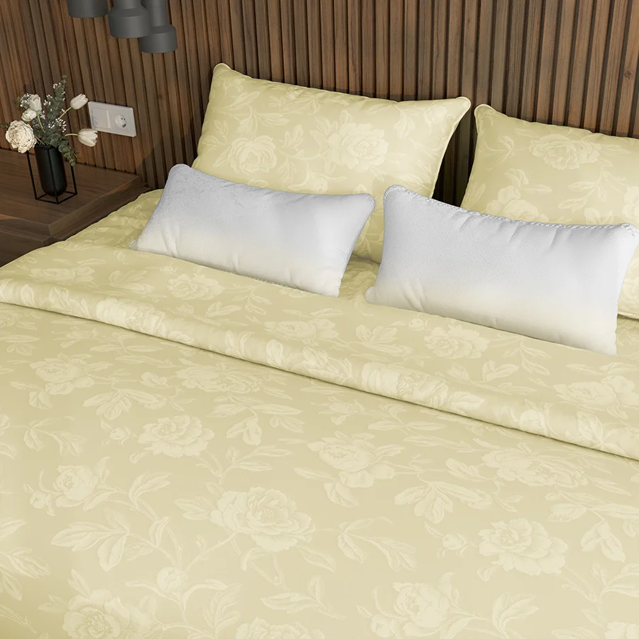 Fitted Bedsheet Set | Jacquard Rose | 100% Cotton Bedsheet + 2 Pillow Cases [Sizes: King Bedsheets & Queen/ Double Bedsheets] | 300TC - Image 15