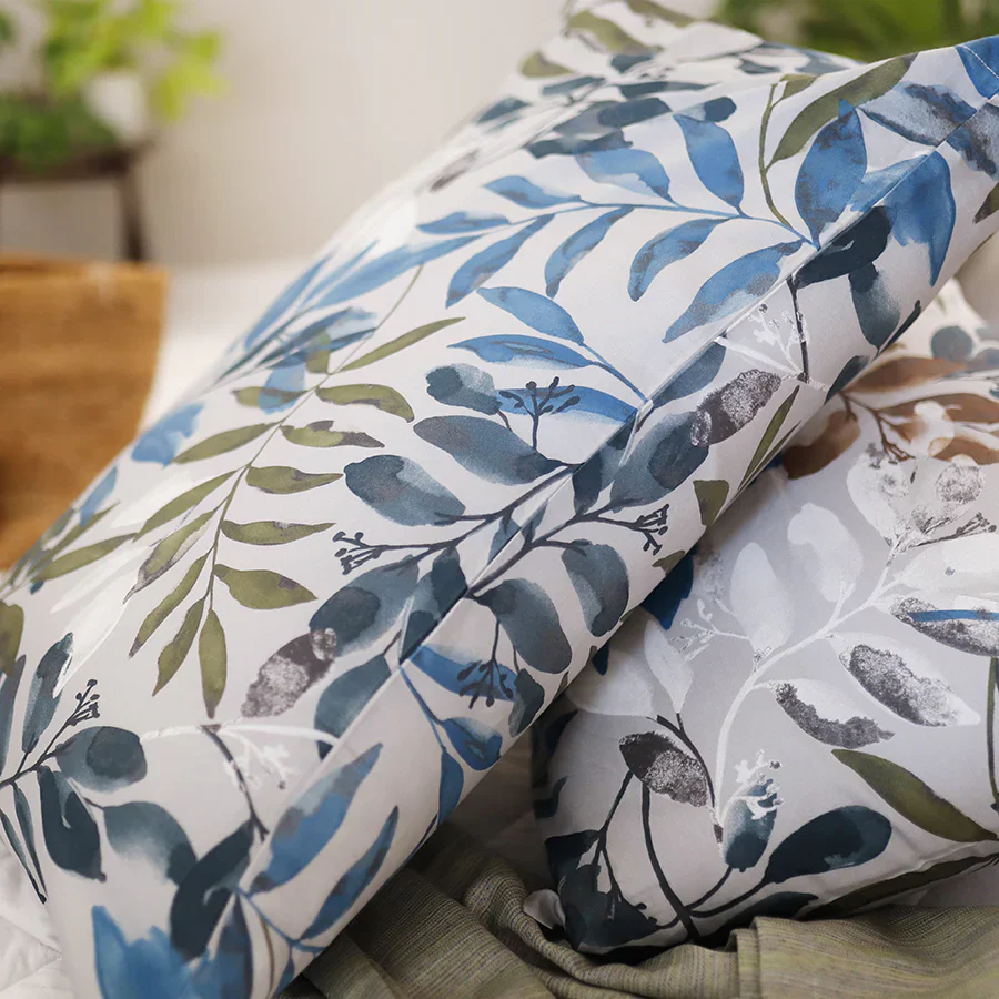 Bedding Bundle | Blooming Rowan Leaves | 100% Cotton Fitted Bedsheet Set with Duvet Cover - Image 4