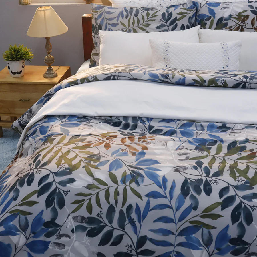 Comfort Bundle | Bedsheet Set with Quilt & Pillows | Blooming Rowan Leaves - Image 3