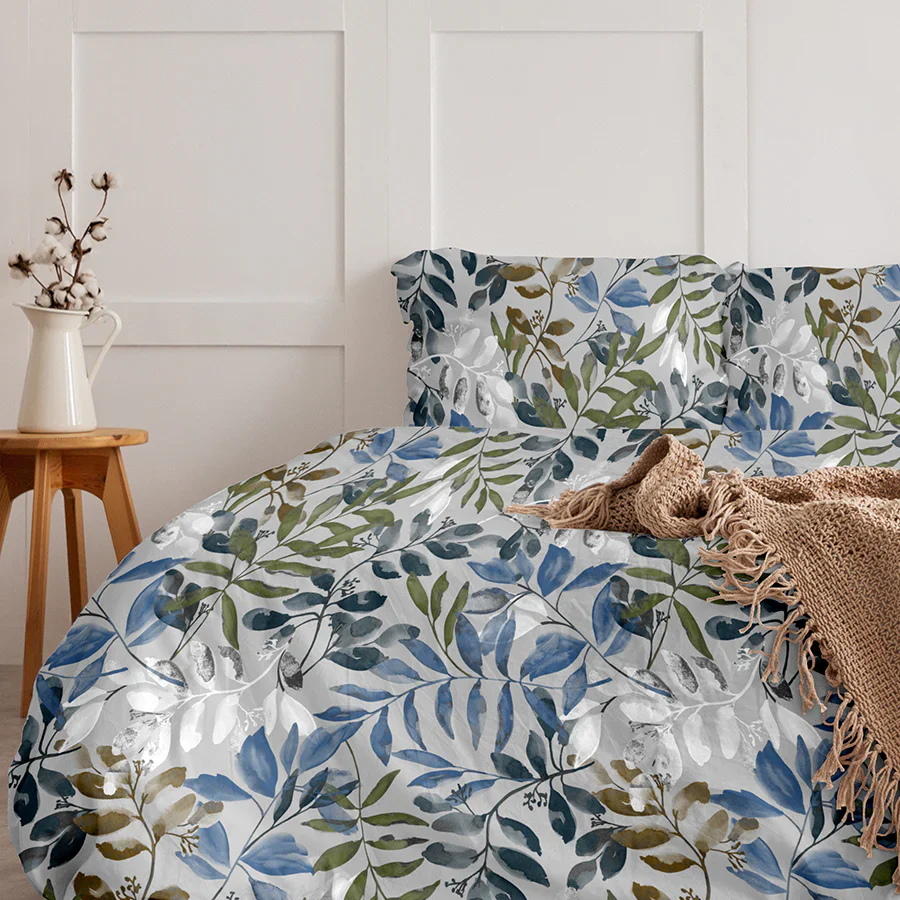 Comfort Bundle | Bedsheet Set with Quilt & Pillows | Blooming Rowan Leaves - Image 5