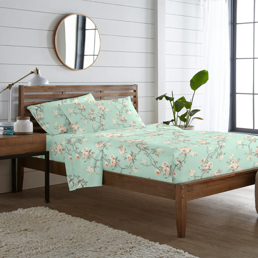 Comfort Bundle | Bedsheet Set with Quilt & Pillows | Cherry Blossom - Image 5