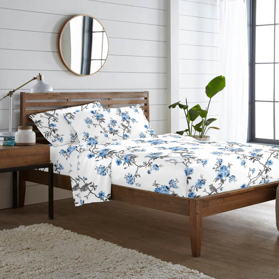 Bedding Bundle | Cherry Blossom | 100% Cotton Fitted Bedsheet Set with Duvet Cover - Image 13