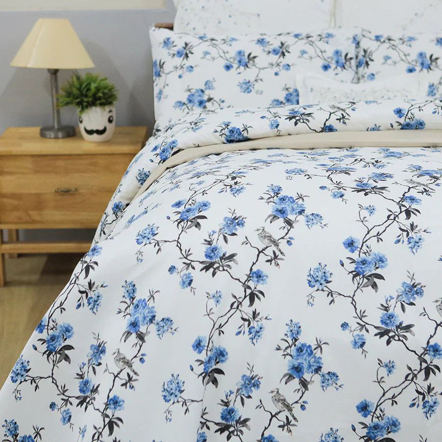 Bedding Bundle | Cherry Blossom | 100% Cotton Fitted Bedsheet Set with Duvet Cover - Image 8