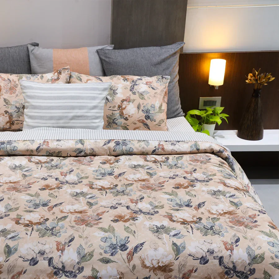 Bedding Bundle | Vintage Rustic Flowers | 100% Cotton Fitted Bedsheet Set with Duvet Cover - Image 4