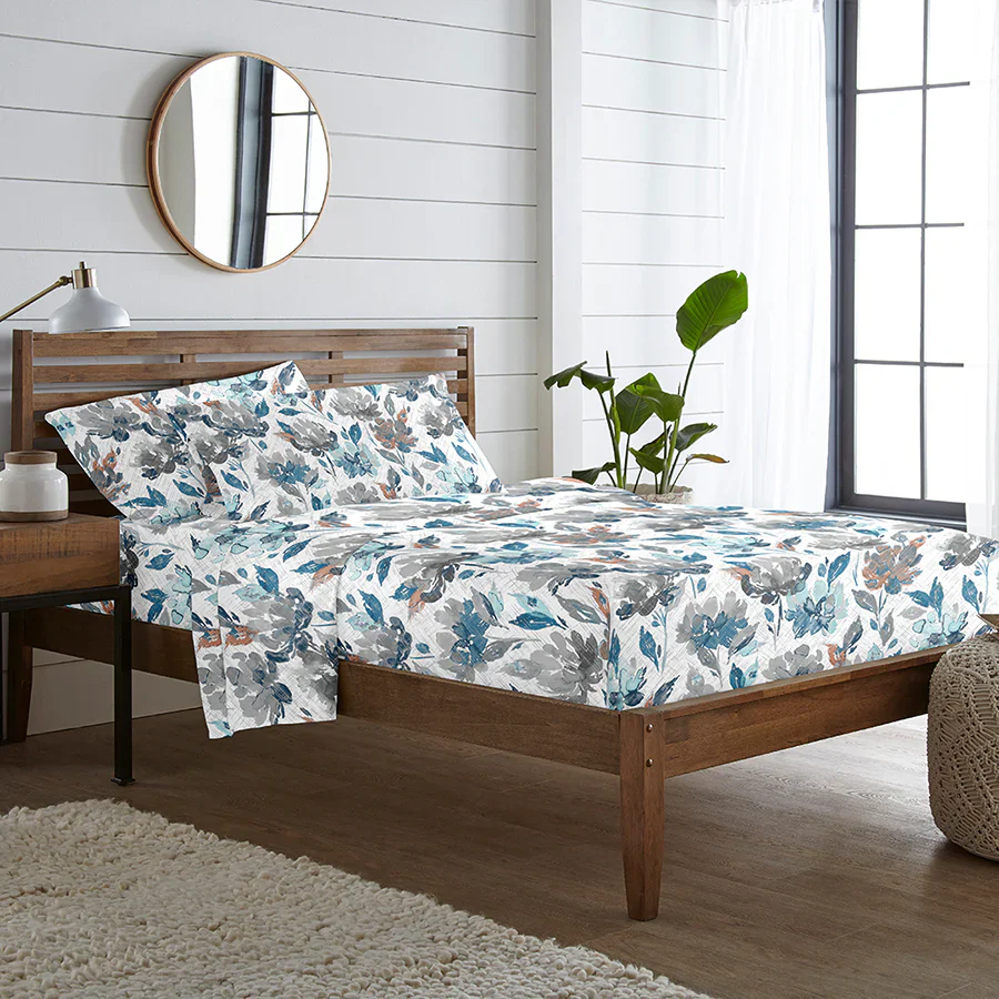 Bedding Bundle | Vintage Rustic Flowers | 100% Cotton Fitted Bedsheet Set with Duvet Cover - Image 8