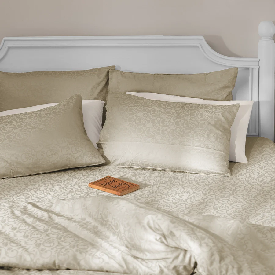 Bedding Bundle | Blooming Coral | 100% Cotton Fitted Bedsheet Set with Duvet Cover | 300TC