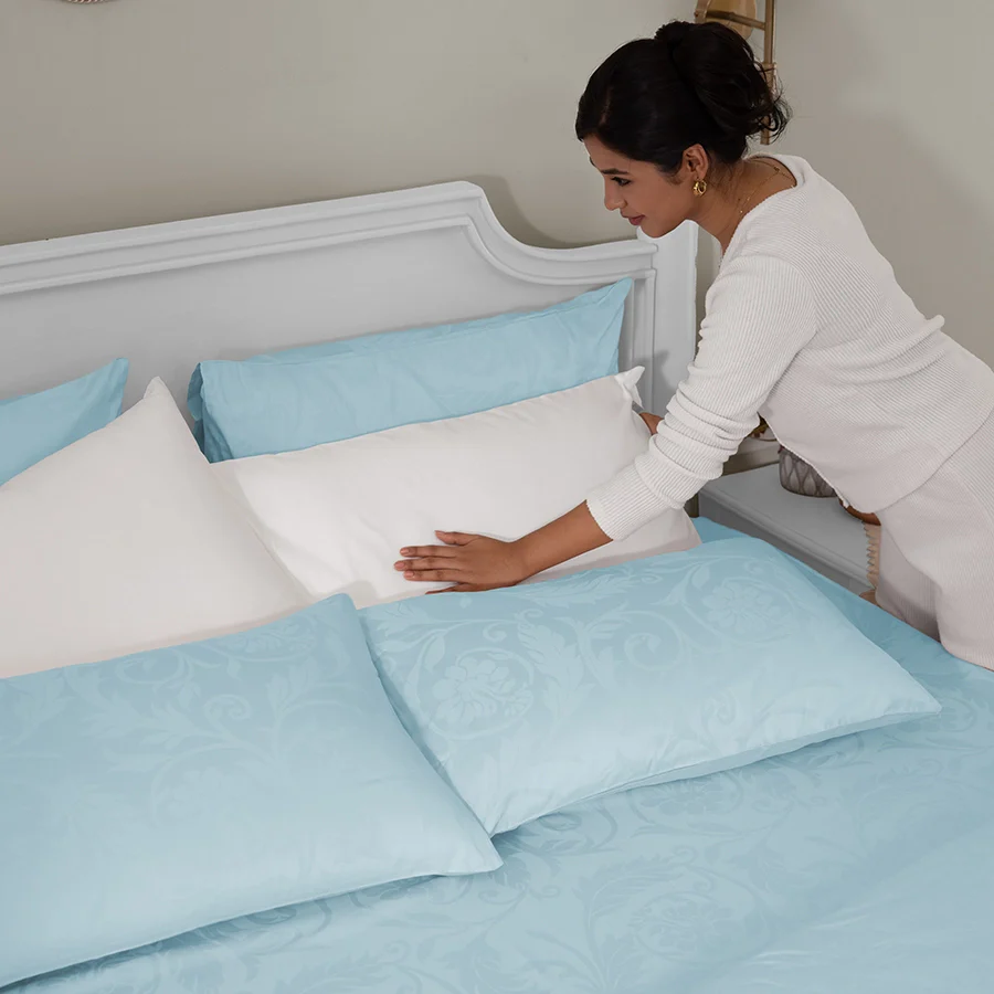 Bedding Bundle | Bold Floral Jacquard | 100% Cotton Fitted Bedsheet Set with Duvet Cover | 300TC - Image 2