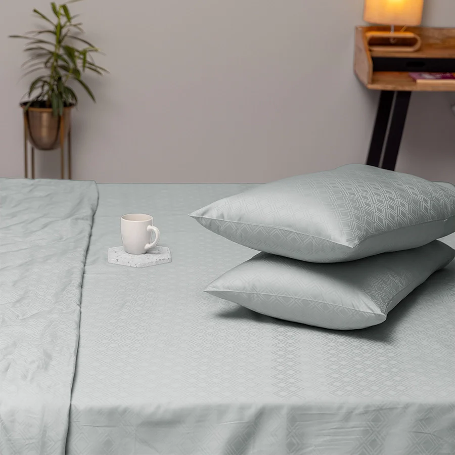 Bedding Bundle | Dazzling Diamond | 100% Cotton Fitted Bedsheet Set with Duvet Cover | 300TC - Image 32