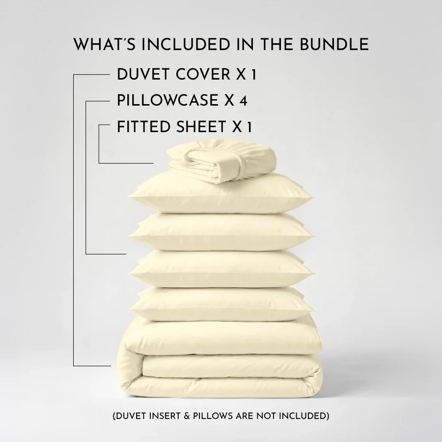 Bedding Bundle | 1000TC Fitted Bedsheet Set with Duvet Cover - Image 29