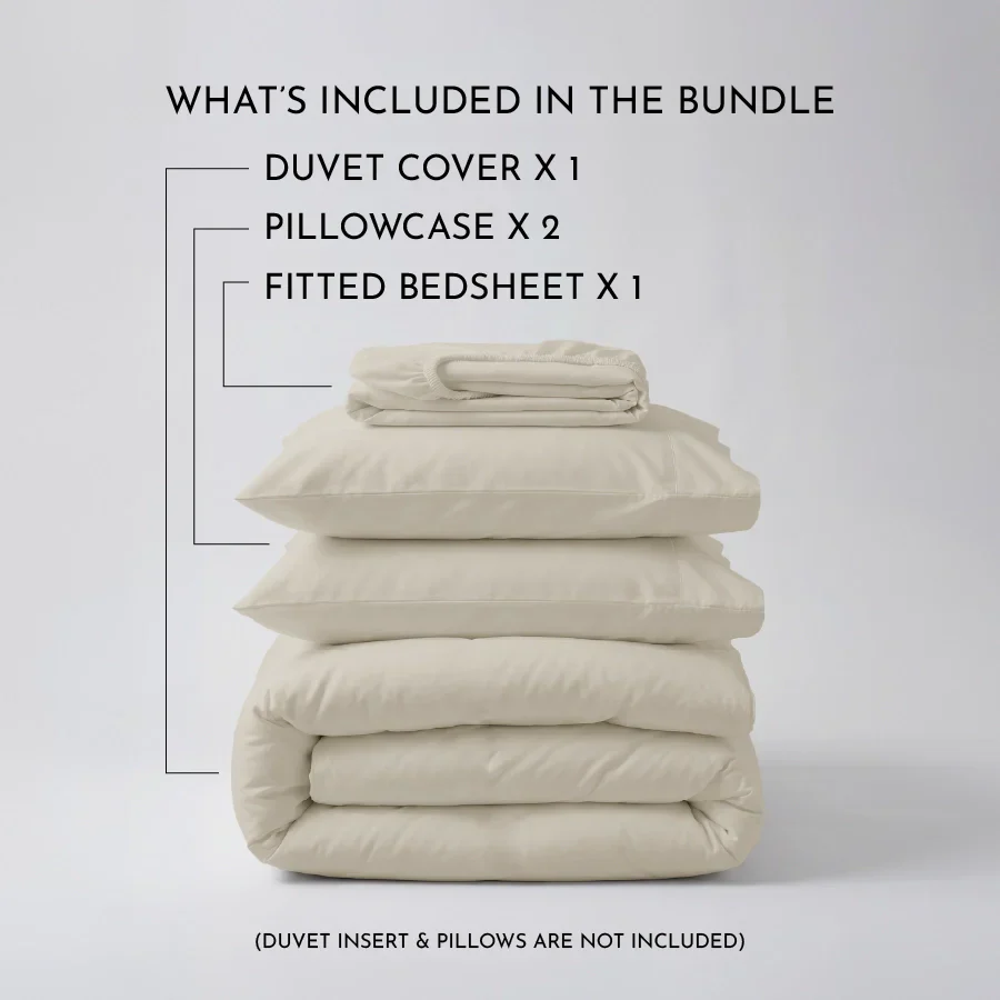 Bedding Bundle | 400TC Fitted Bedsheet Set with Duvet Cover - Image 55
