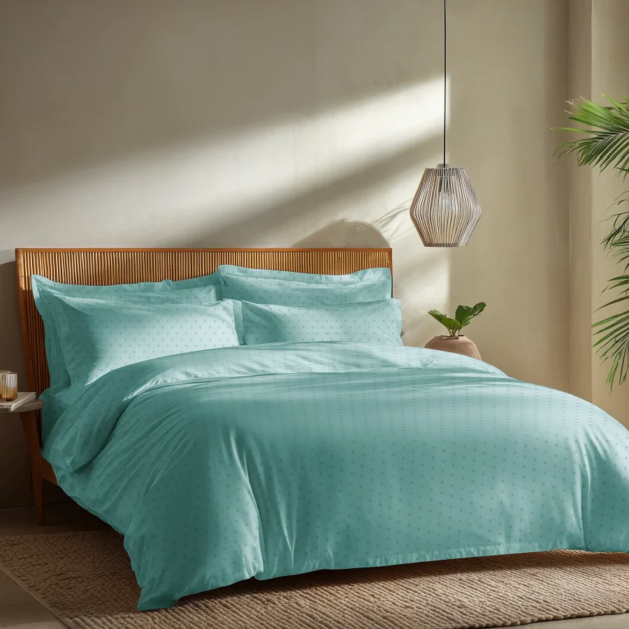 Bedding Bundle | Fitted Bedsheet Set with Duvet Cover | Swiss Dot | 500TC - Image 31