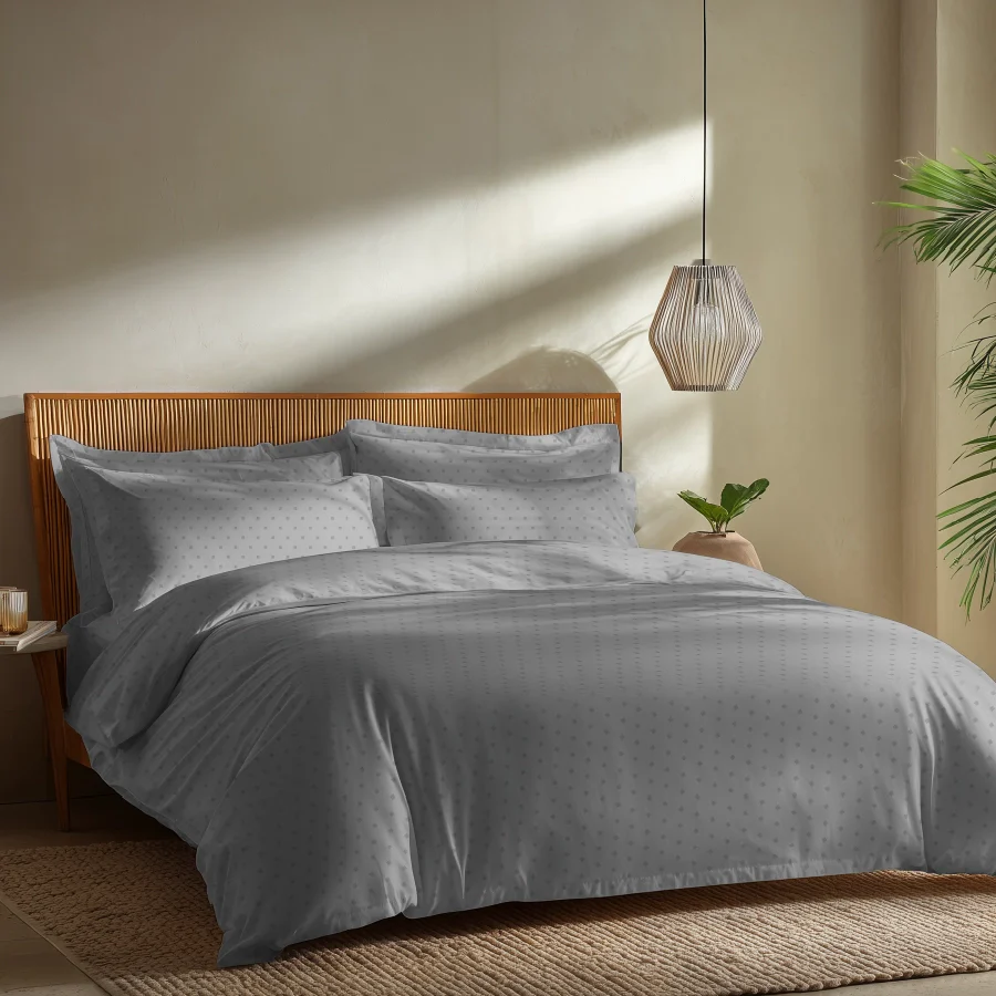 Bedding Bundle | Fitted Bedsheet Set with Duvet Cover | Swiss Dot | 500TC - Image 36