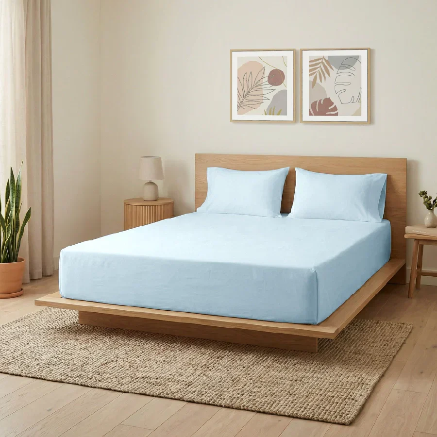 Bedsheet Set | 200TC Percale | 100% Cotton Single Size Bedsheet + 1 Pillow Case - Image 3