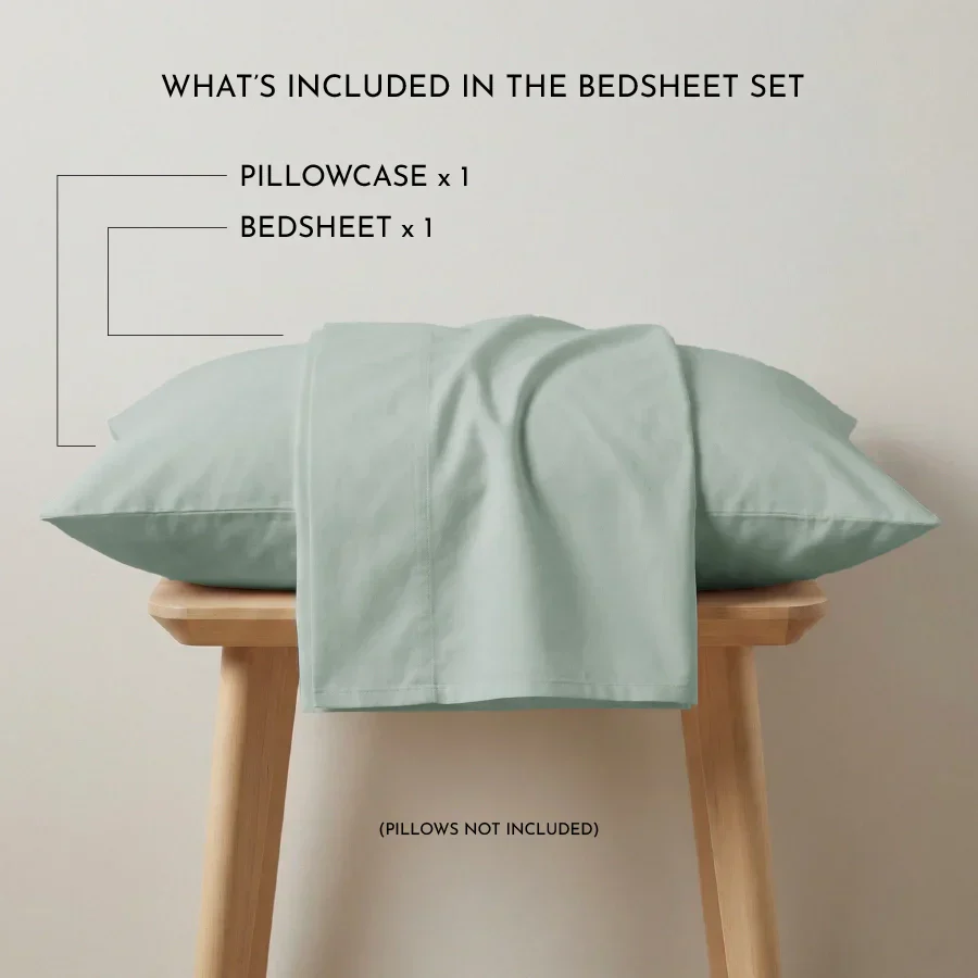 Bedsheet Set | 200TC Percale | 100% Cotton Single Size Bedsheet + 1 Pillow Case - Image 37
