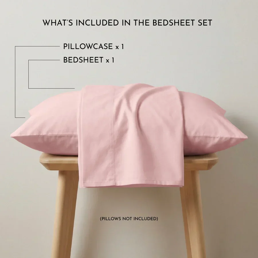 Bedsheet Set | 200TC Percale | 100% Cotton Single Size Bedsheet + 1 Pillow Case - Image 53