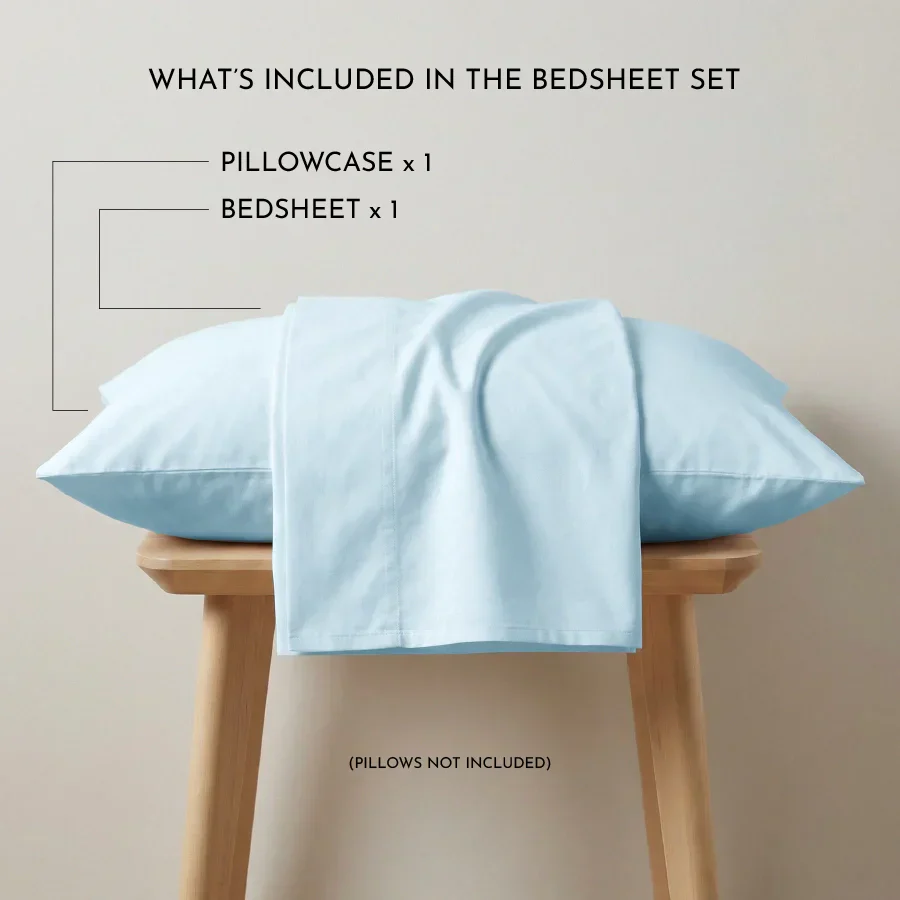 Bedsheet Set | 200TC Percale | 100% Cotton Single Size Bedsheet + 1 Pillow Case - Image 6