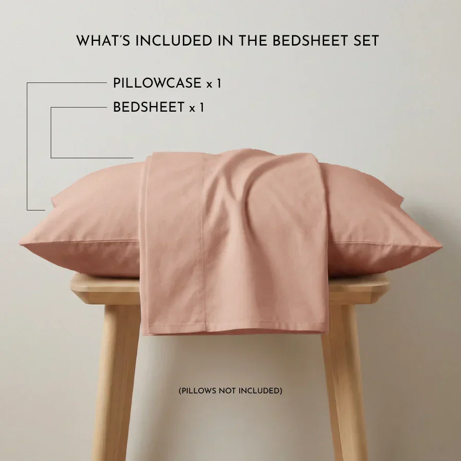 Bedsheet Set | 200TC Percale | 100% Cotton Single Size Bedsheet + 1 Pillow Case - Image 77