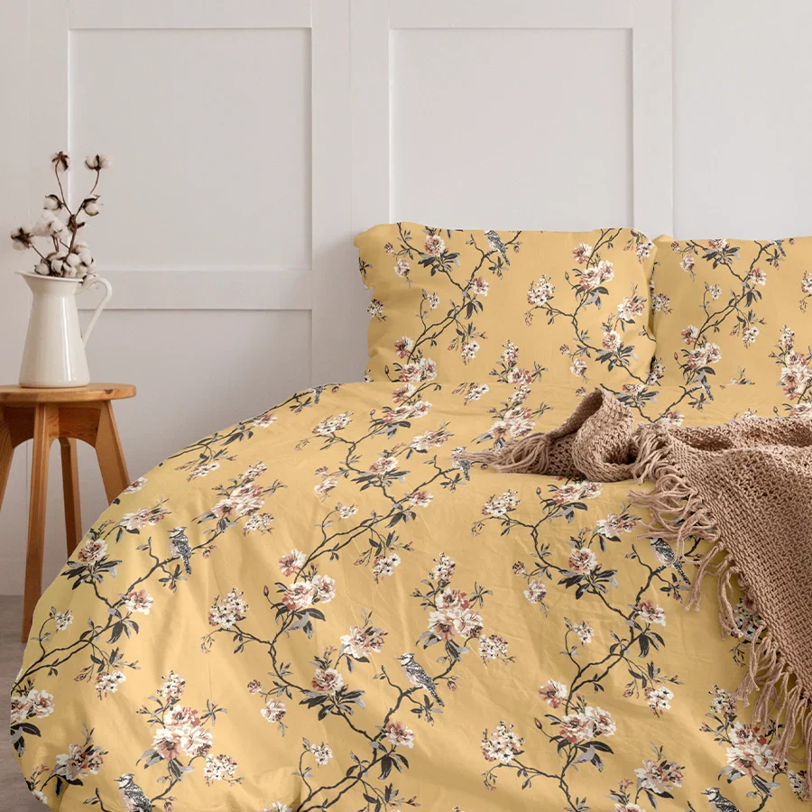 Bedsheet Set | Cherry Blossom | 100% Cotton Single Size Bedsheet with 1 Pillow Case - Image 10