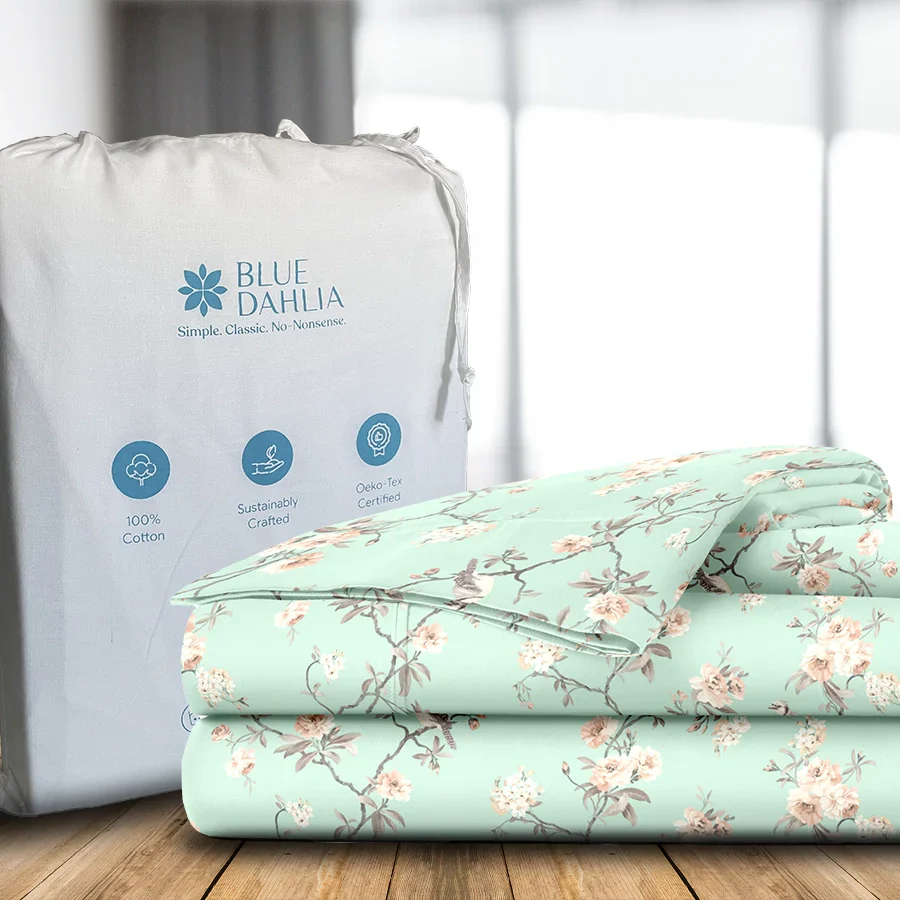 Bedsheet Set | Cherry Blossom | 100% Cotton Single Size Bedsheet with 1 Pillow Case - Image 6