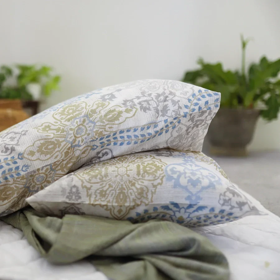 Bedsheet Set | Pastel Brocade | 100% Cotton Single Size Bedsheet with 1 Pillow Case - Image 4