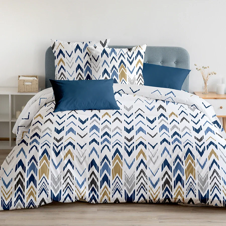 Bedsheet Set | Pastel Herringbone | 100% Cotton Single Size Bedsheet with 1 Pillow Case