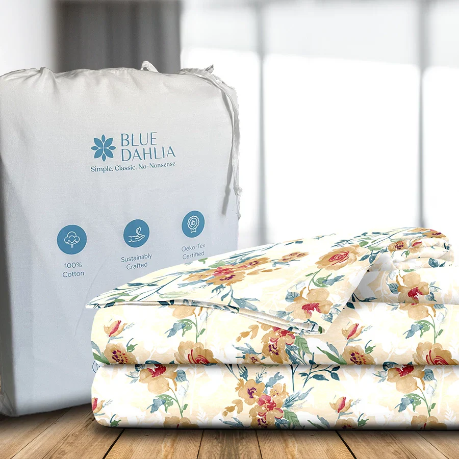 Bedsheet Set | Soft Camellias | 100% Cotton Single Size Bedsheet with 1 Pillow Case - Image 6