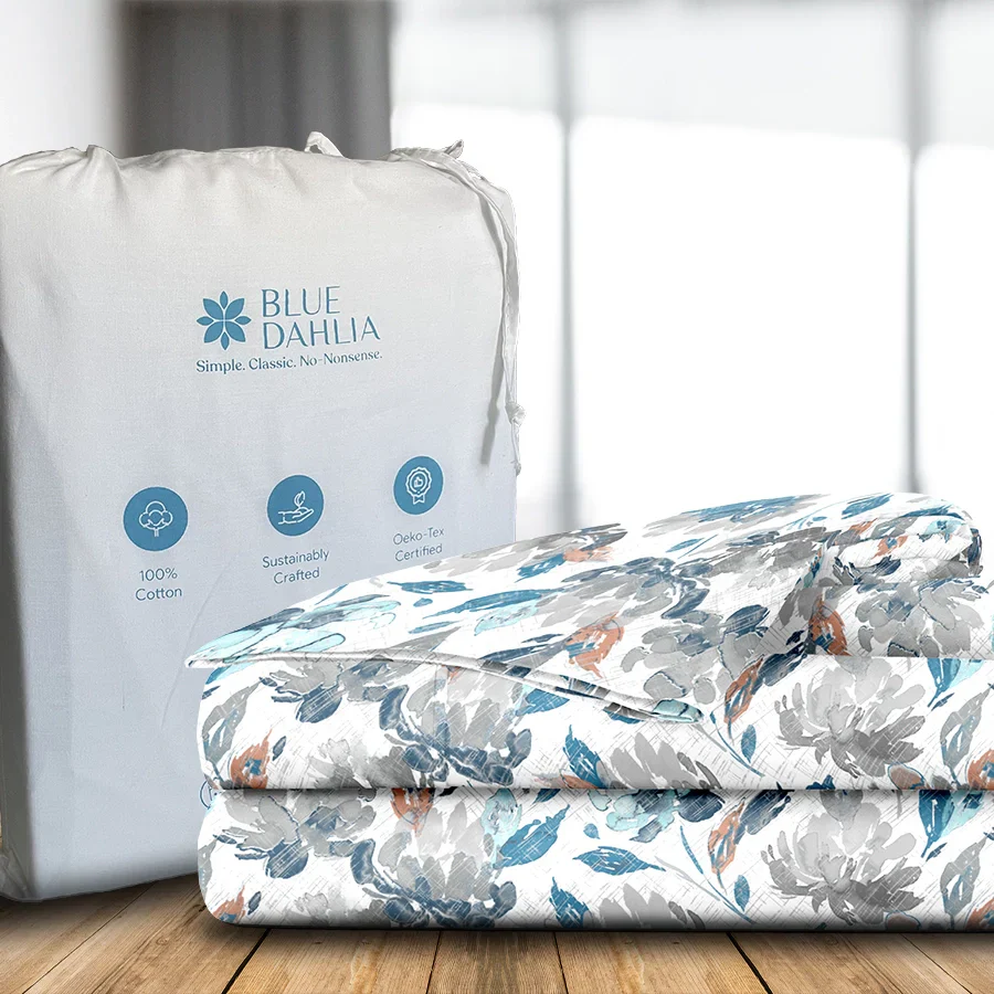 Bedsheet Set | Vintage Rustic Flowers | 100% Cotton Single Size Bedsheet with 1 Pillow Case - Image 7