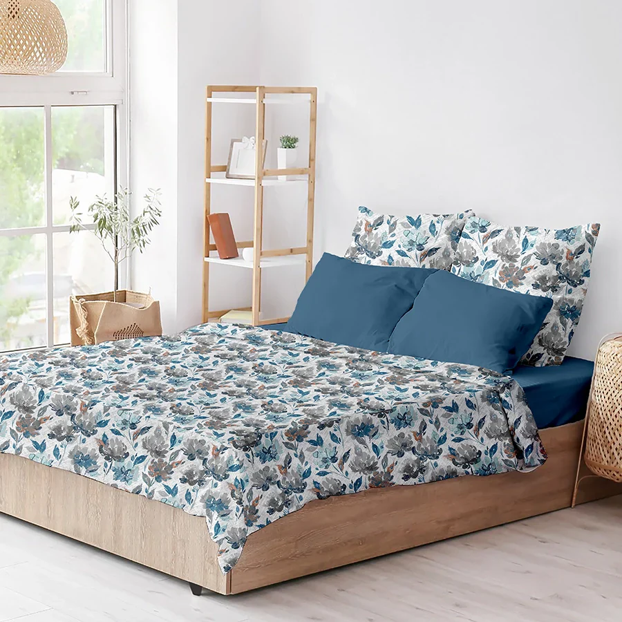 Bedsheet Set | Vintage Rustic Flowers | 100% Cotton Single Size Bedsheet with 1 Pillow Case - Image 8