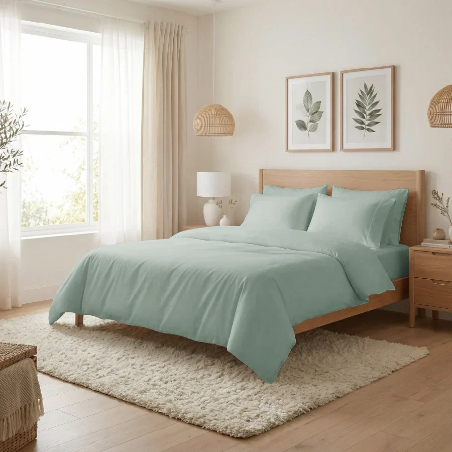 Bedsheet Set | 400TC Solid | 100% Cotton Single Size Bedsheet + 1 Pillow Case - Single - Image 6