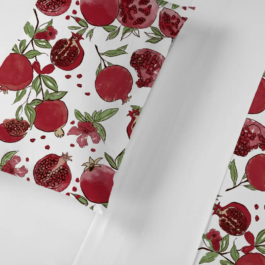 Bedsheet Set | Garnet Bloom White | 100% Cotton Single Size Bedsheet with 1 Pillow Case - Image 3