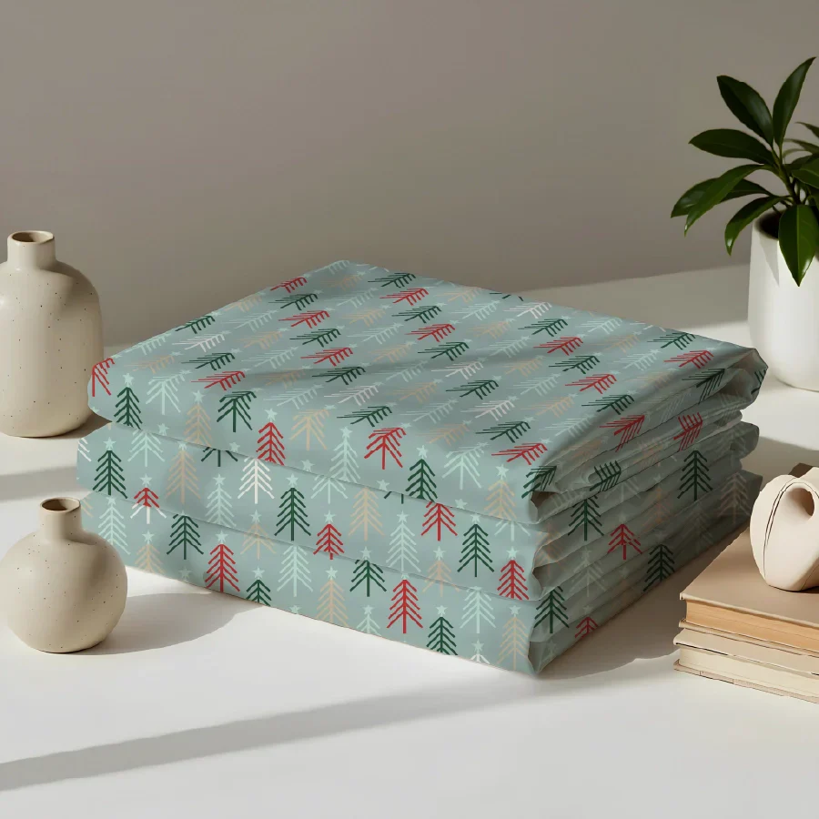 Bedsheet Set | Merry Spruce | 100% Cotton Single Size Bedsheet with 1 Pillow Case - Image 4