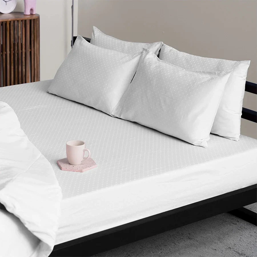 Bedsheet Set | Swiss Dot | 100% Cotton Single Size Bedsheet + 1 Pillow Case | 300TC - Single - Image 12