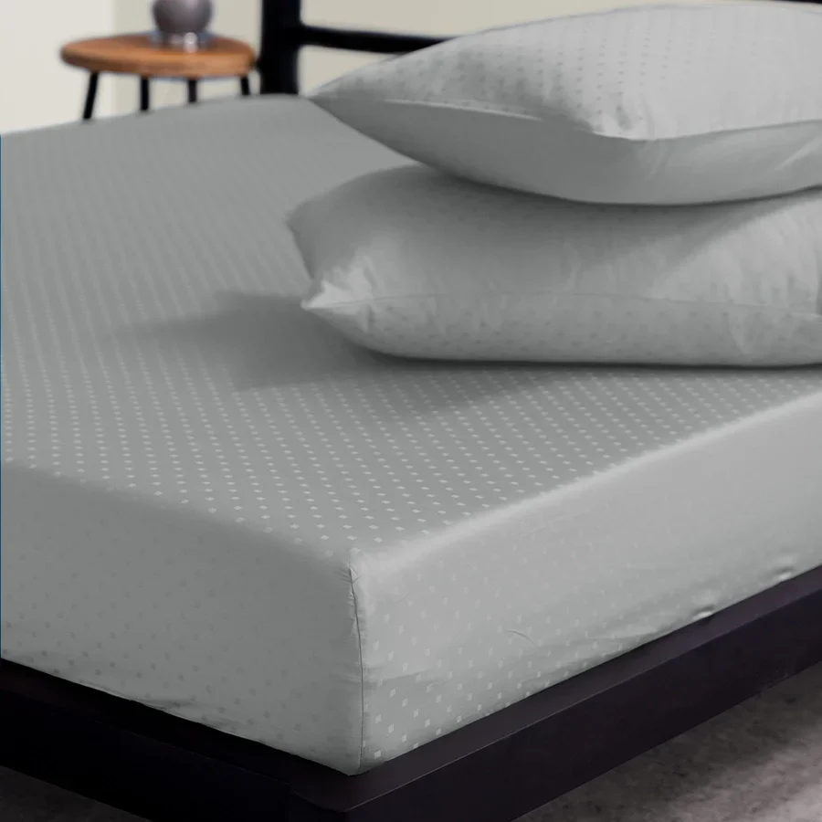 Bedsheet Set | Swiss Dot | 100% Cotton Single Size Bedsheet + 1 Pillow Case | 300TC - Single - Image 27