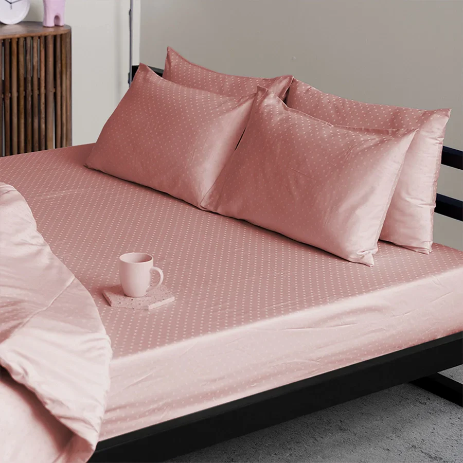 Bedsheet Set | Swiss Dot | 100% Cotton Single Size Bedsheet + 1 Pillow Case | 300TC - Single - Image 54
