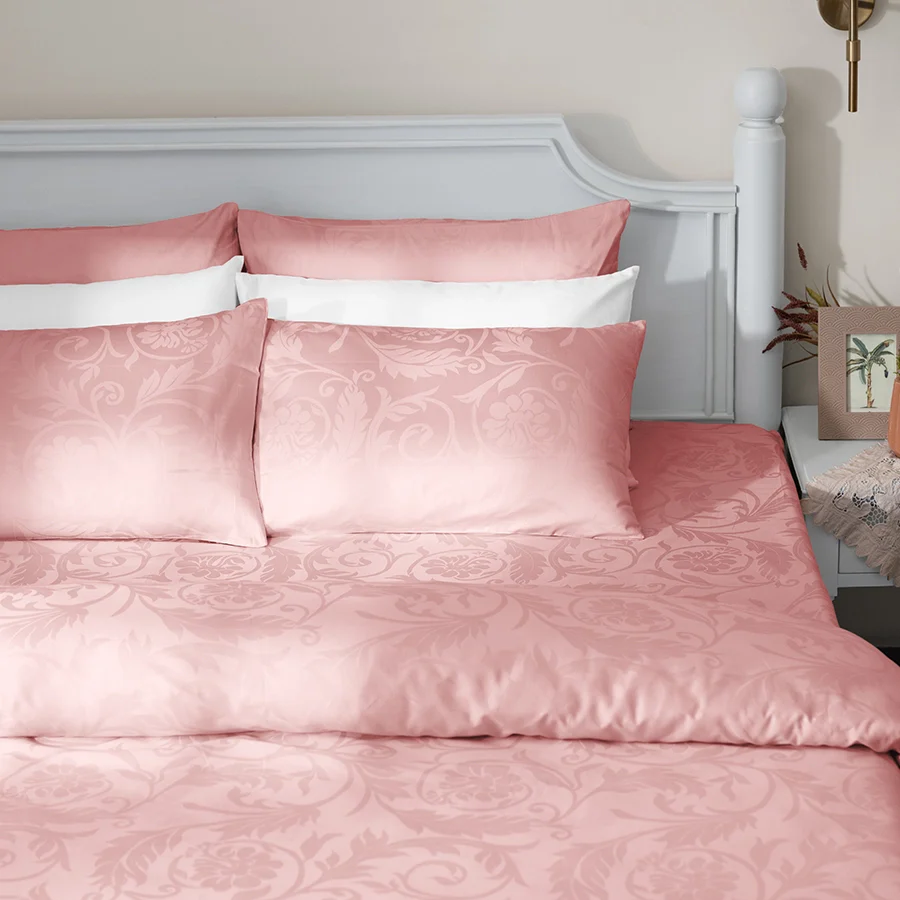 Bedsheet Set | Bold Floral Jacquard | 100% Cotton King Size Bedsheet + 2 Pillow Cases | 300TC - Image 15
