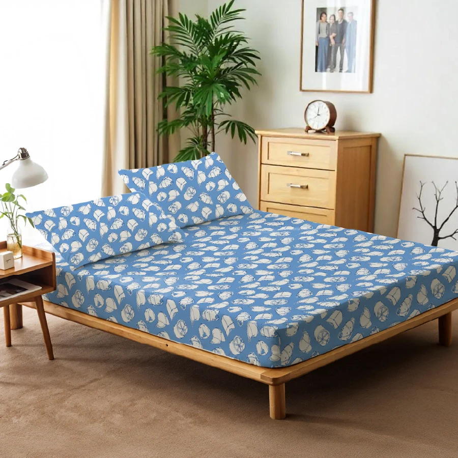 Bedsheet Set | Caps | 100% Cotton King Size Bedsheet + 2 Pillow Cases - Image 4
