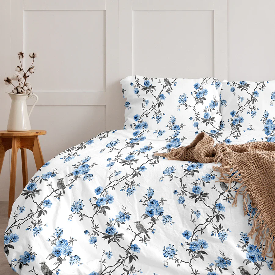 Bedsheet Set | Cherry Blossom | 100% Cotton King Size Bedsheet + 2 Pillow Cases - Image 6
