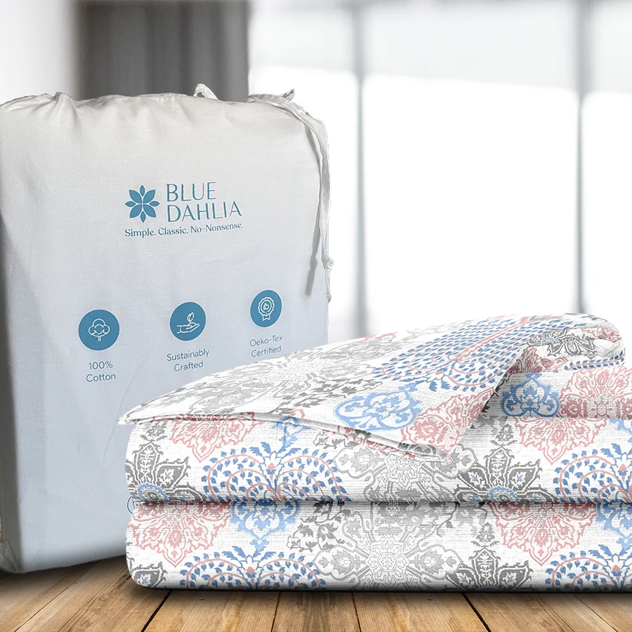 Duvet Cover | Pastel Brocade | 100% Cotton | Size : Double - Image 8