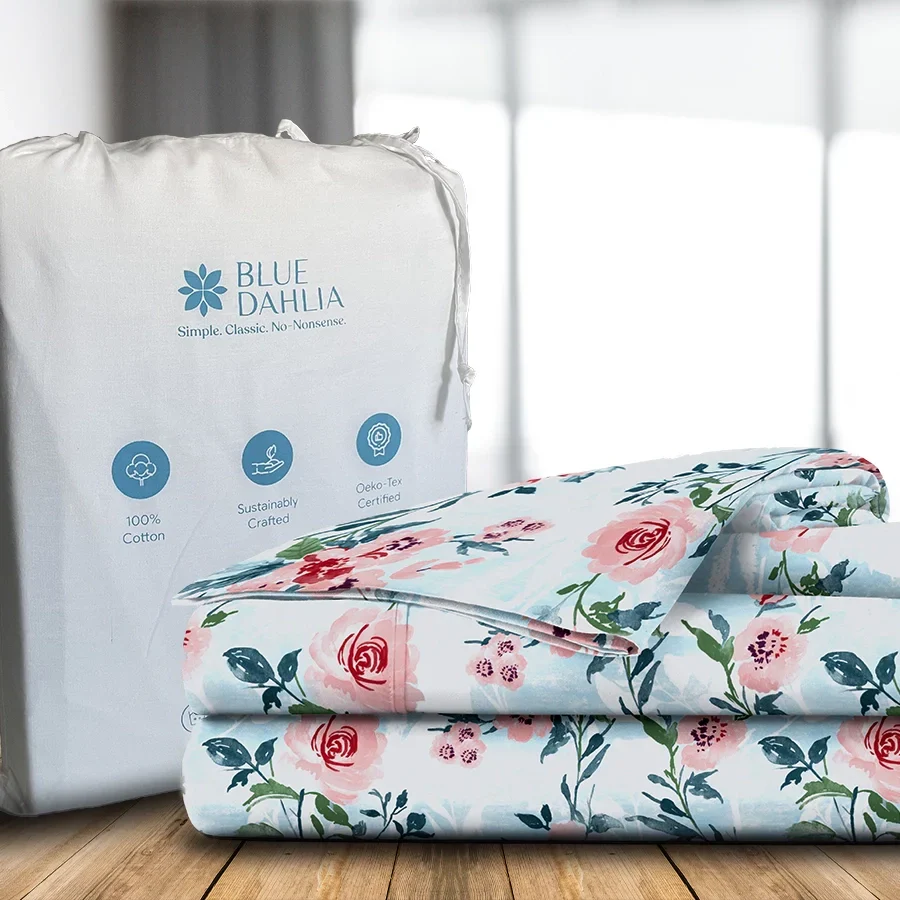 Duvet Cover | Soft Camellias | 100% Cotton | Size : Double - Image 3